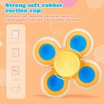 Outgeek Suction Cup Spinner Toys: 3PCS Kids Spinning Top Toys Baby Dimple Toy Sensory Toys Fidget Spinners Suction Cup Babies Bath Toys Gift Toys for Toddlers (Second Edition) (White) - Image 4